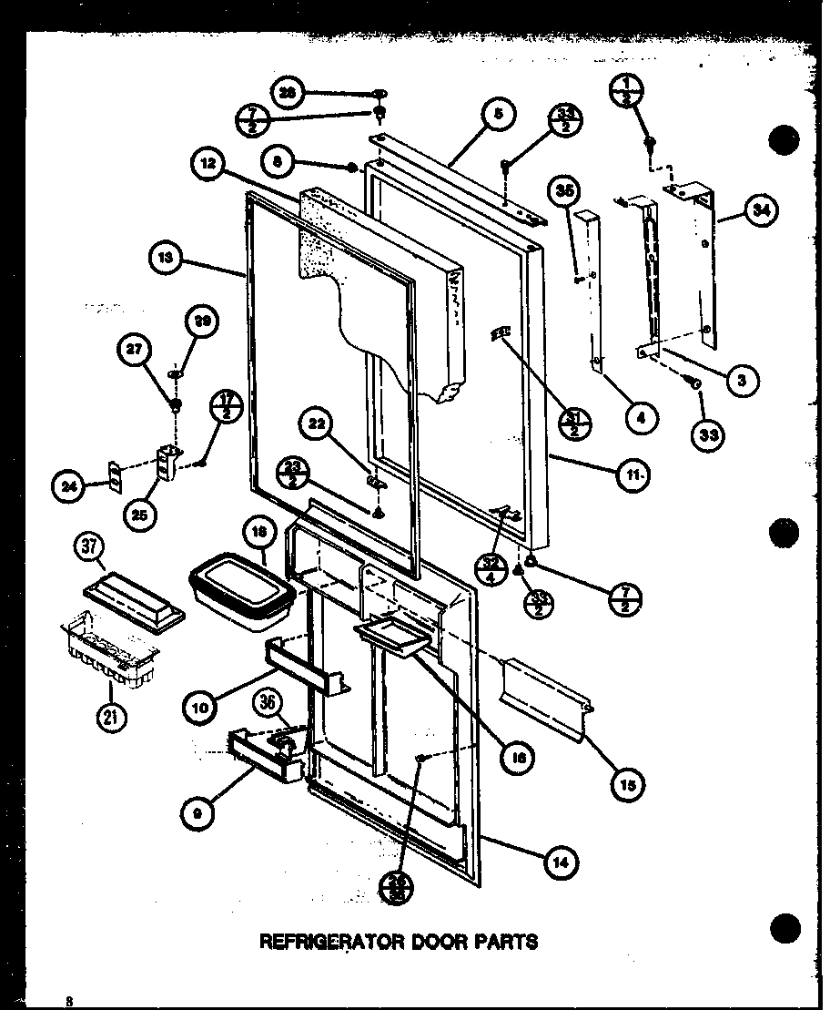Amana TX18K-P7803201W refrigerator door parts (tx18k/p7803201w) (tx18k/p7803202w) (txi18k/p7803203w) (txi18k/p7803204w) (txi18k/p7803239w) (txi18k/p7803240w) (tc18k2/p7859230w) diagram