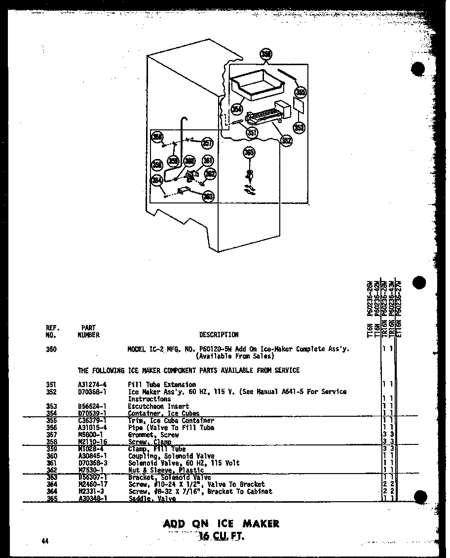 Amana TD20N-AG-P60236-47WG add on ice maker 16 cu. ft. (t16n/p60236-26w) (t16n-c/p60236-26wc) (t16n-ag/p60236-26wg) (t16n-a/p60236-26wa) (t16n/p60236-42w) (t16n-c/p60236-42wc) (t16n-ag/p60236-42wg) (t16n-a/p60236-42wa) (tr16n/p60236-28w) (tr16n-c/p60236-28wc) (tr16n-ag/p60236-28wg) diagram