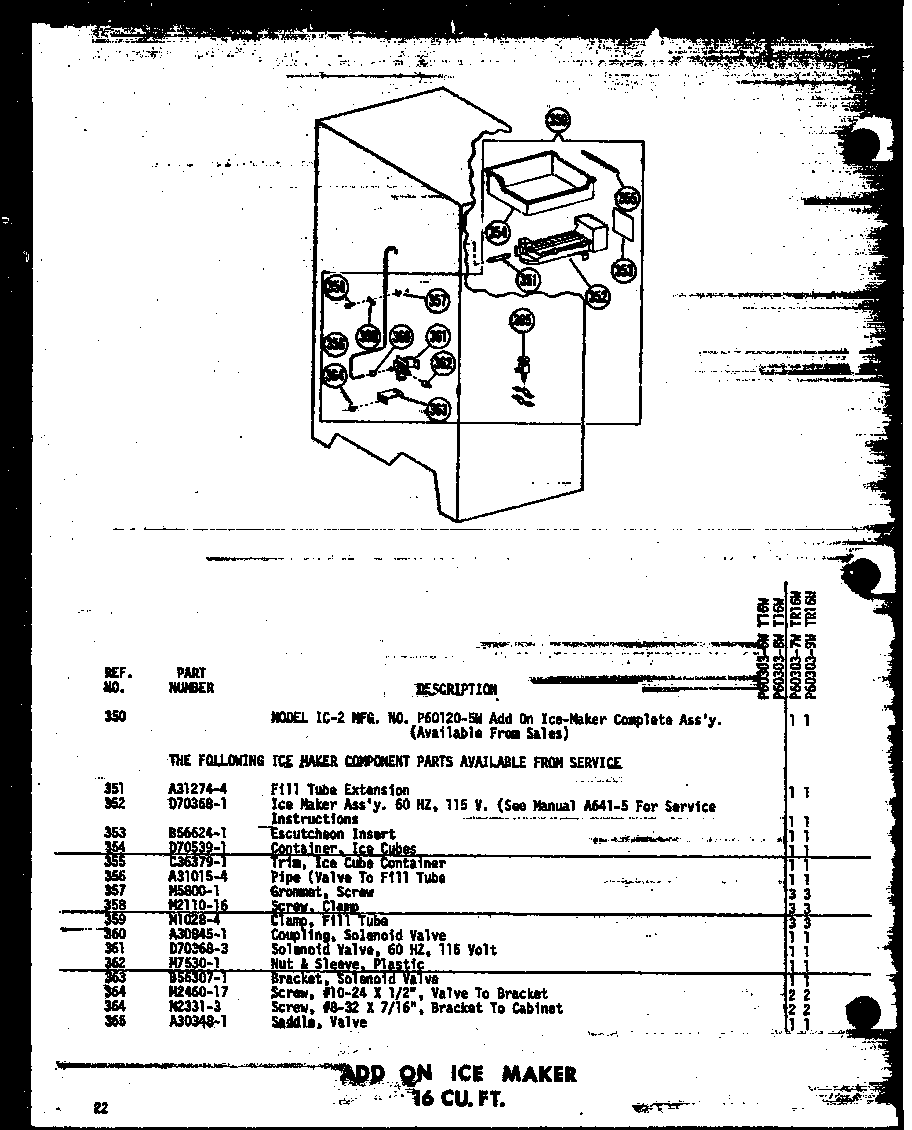 Amana TR16W-P60303-7W add on ice maker 16 cu. ft. (t16w/p60303-6w) (t16w-c/p60303-6wc) (t16w-ag/p60303-6wg) (t16w-a/p60303-6wa) (t16w-c/p60303-8wc) (t16w-a/p60303-8wa) (t16w/p60303-8w) (t16w-ag/p60303-8wg) (tr16w-c/p60303-7wc) (tr16w-a/p60303-7wa) (tr16w/p60303-7w) (tr16w-ag/p diagram