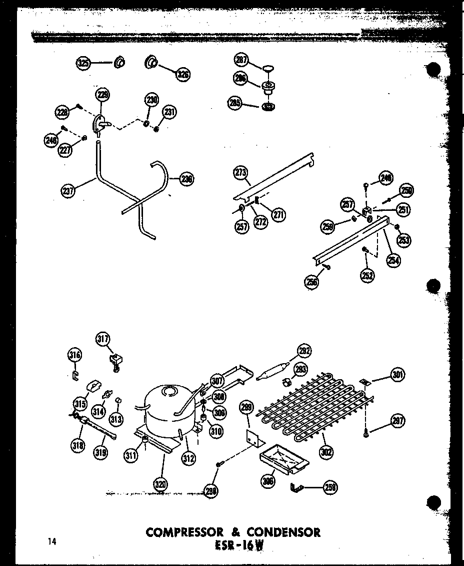 Amana ESR-16W-P60303-4W compressor & condensor esr-16 w (esr-16w/p60303-4w) (esr-16w-ag/p60303-4wg) (esr-16w-c/p60303-4wc) (esr-16w-a/p60303-4wa) diagram