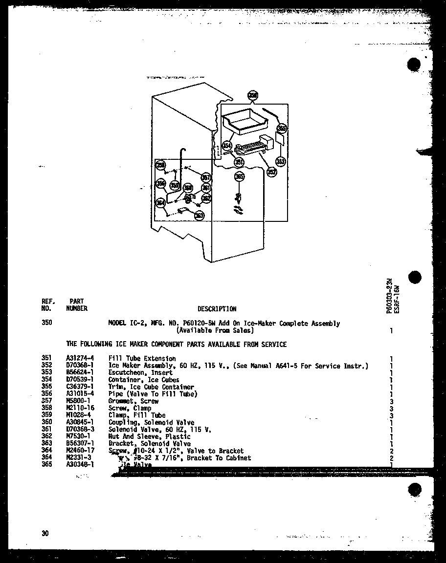 Amana ESR-16W-A-P60303-22WA (esrf-16w/p60303-23w) (esrf-16w-c/p60303-23wc) (esrf-16w-ag/p60303-23wg) (esrf-16w-a/p60303-23wa) diagram