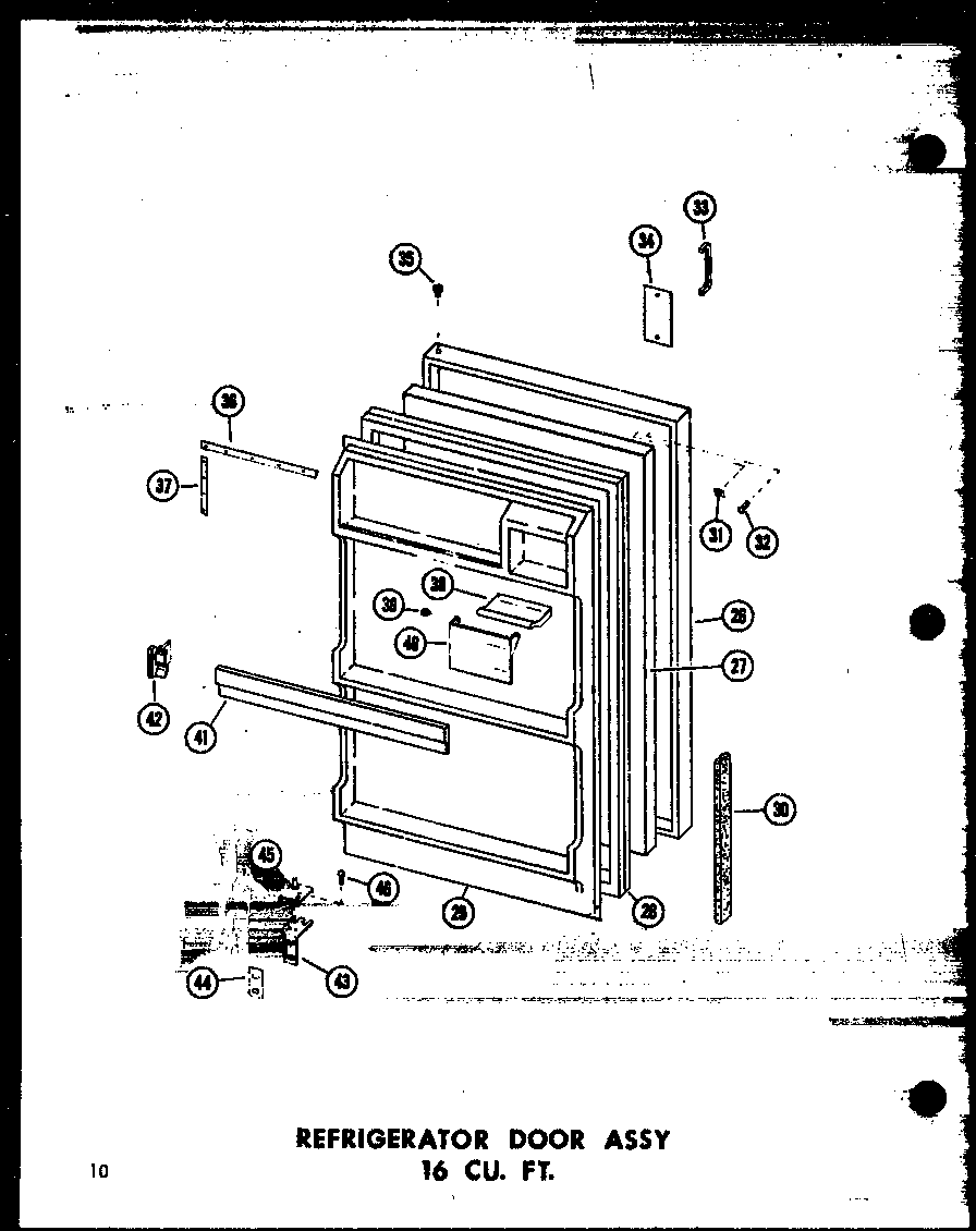 Amana TC18N-C-P60303-60WC refrigerator door assy 16 cu. ft. (et16n/p60303-65w) diagram