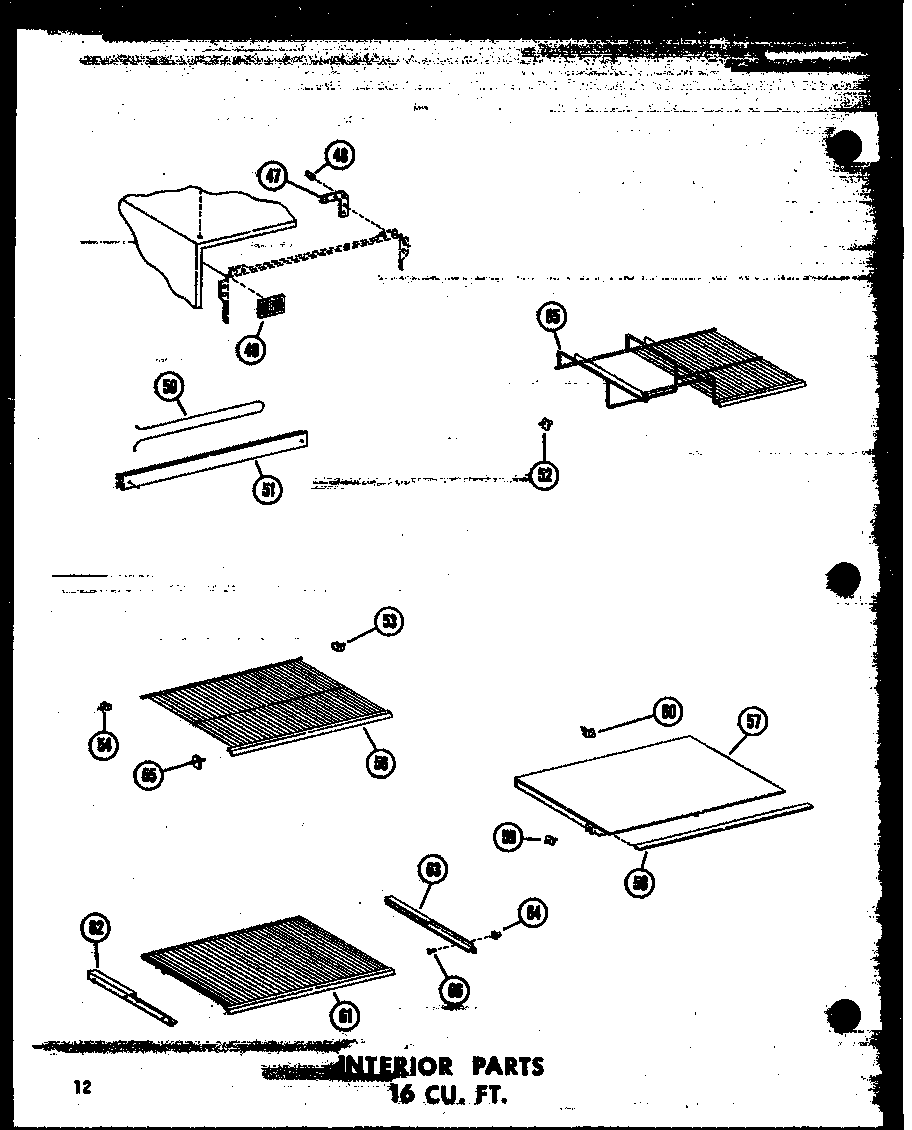 Amana TC18N-C-P60303-60WC interior parts 16 cu. ft. (et16n/p60303-65w) diagram