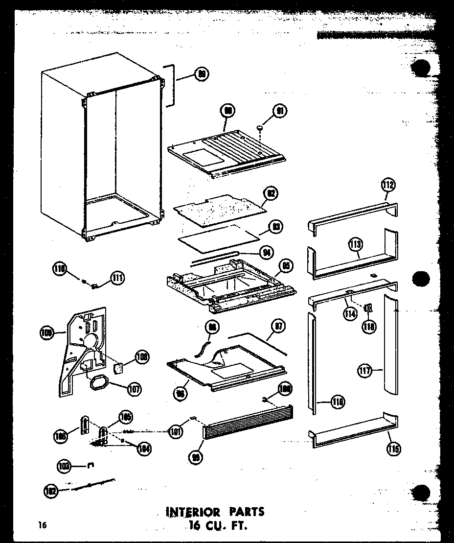 Amana TC18N-C-P60303-60WC interior parts 16 cu. ft. (et16n/p60303-65w) diagram