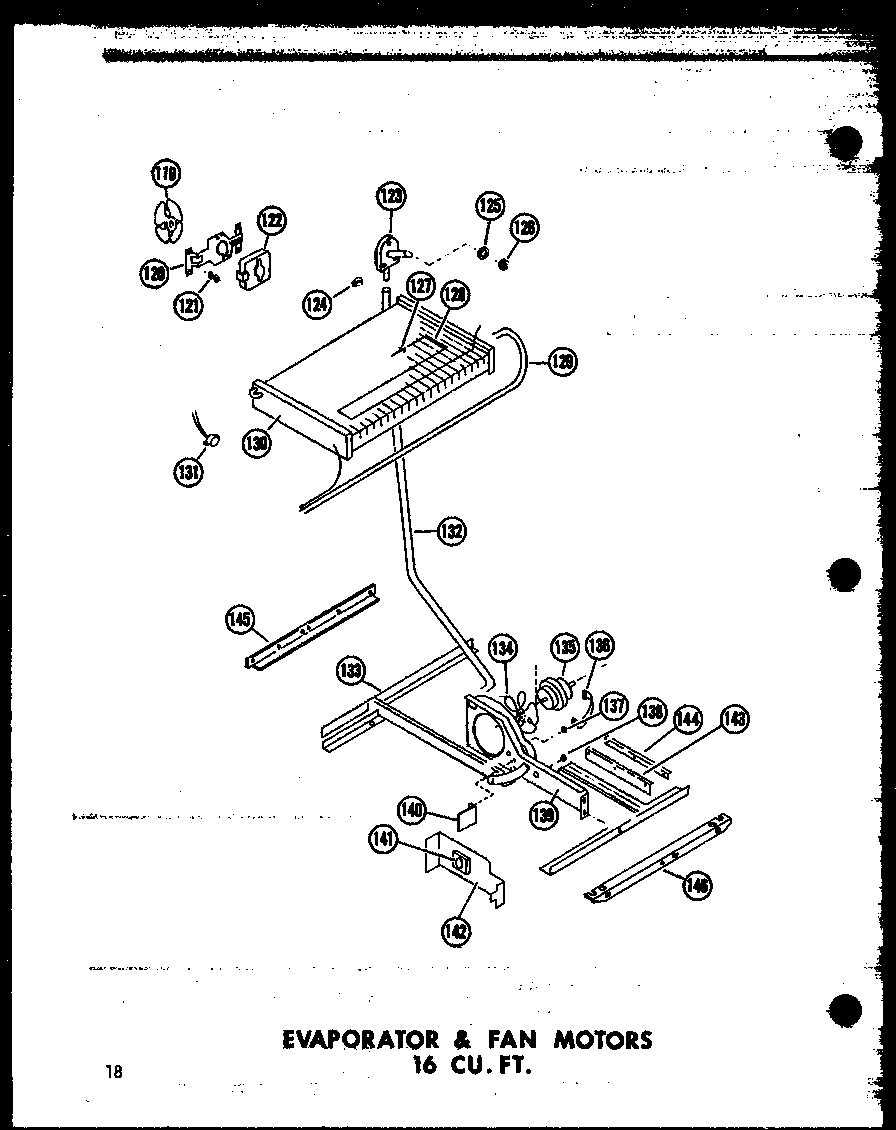 Amana TC18N-C-P60303-60WC evaporator & fan motors 16 cu. ft. (et16n/p60303-65w) diagram