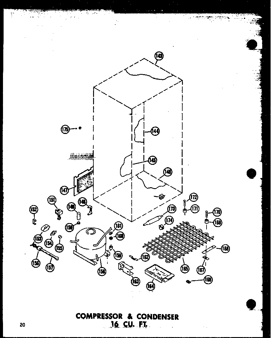 Amana TC18N-C-P60303-60WC compressor & condenser 16 cu.ft. (et16n/p60303-65w) diagram