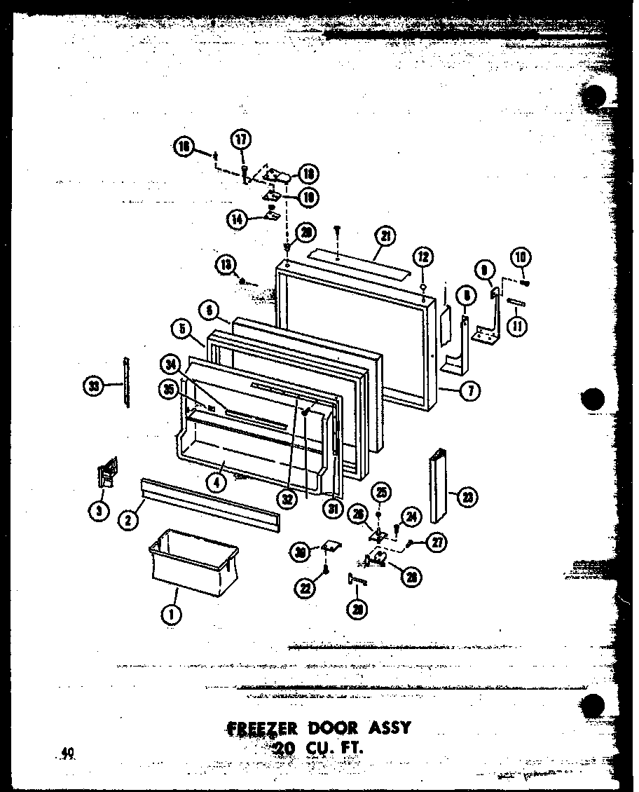 Amana TC18N-C-P60303-60WC freezer door assy 20 cu. ft. (tr20w-c/p60303-61wc) (tr20w/p60303-61w) (tr20w-a/p60303-61wa) (tr20w-l/p60303-61wl) (tr20w-ag/p60303-61wg) diagram