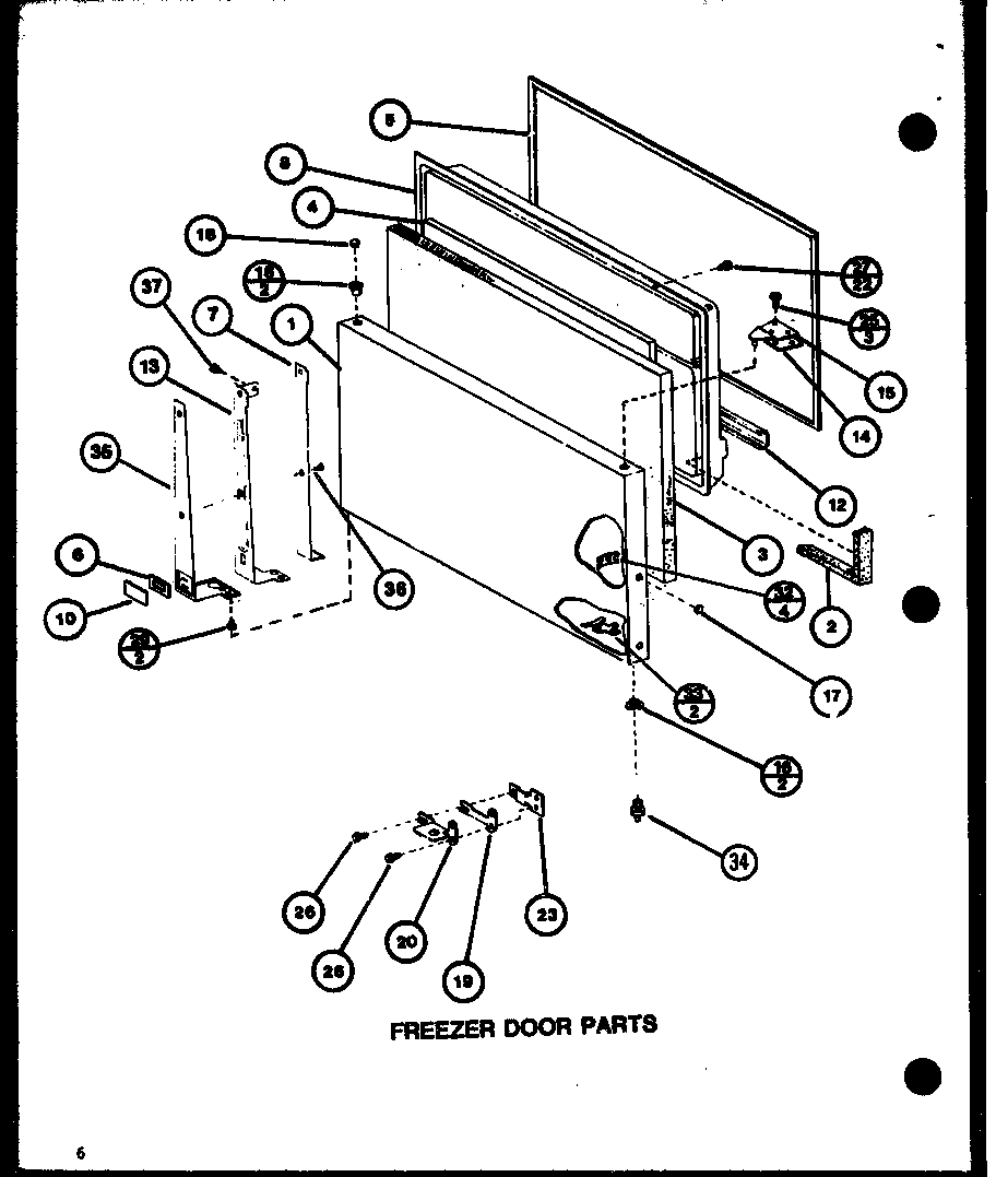 Amana TMI20K-P7803236W freezer door parts (tmi16k/p7803231w) (tmi16k/p7803232w) diagram