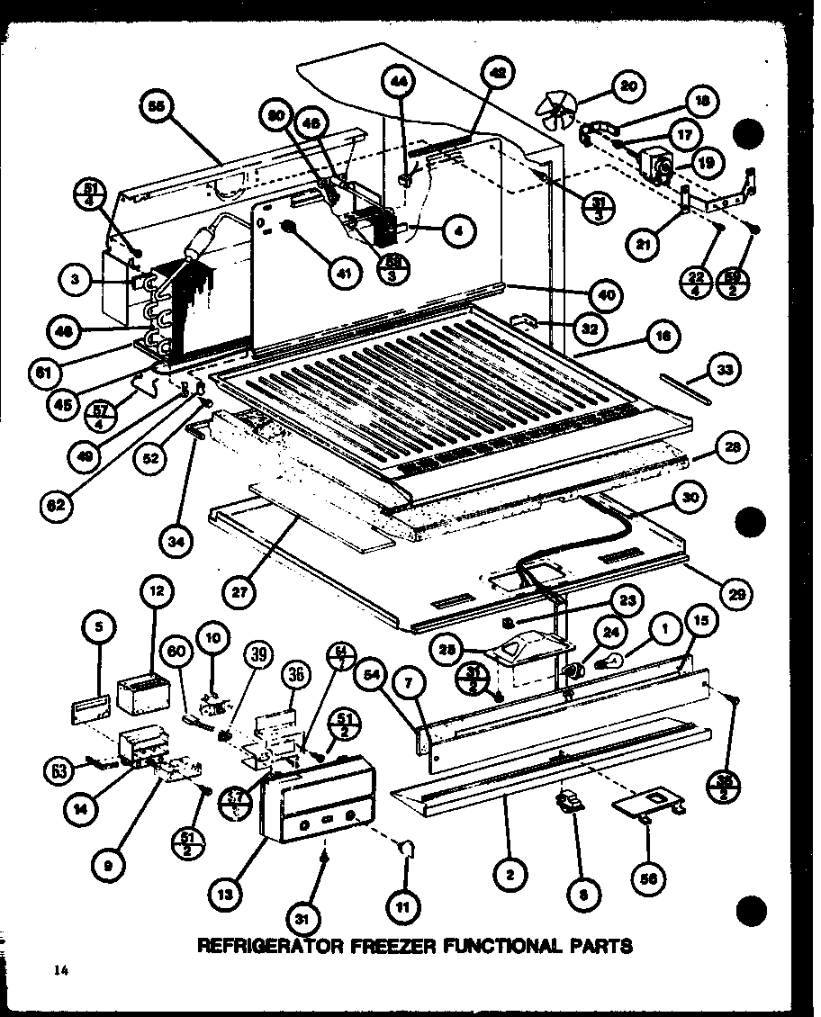 Amana TMI20K-P7803236W refrigerator freezer functional parts (tmi16k/p7803231w) (tmi16k/p7803232w) diagram