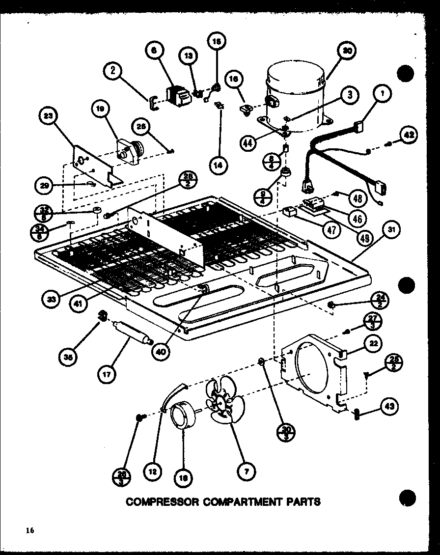 Amana TMI20K-P7803236W compressor compartment parts (tmi16k/p7803231w) (tmi16k/p7803232w) diagram