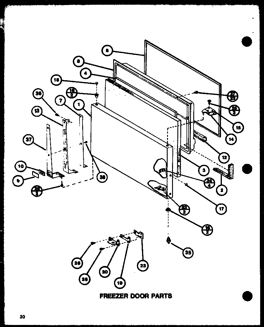 Amana TMI20K-P7803236W freezer door parts (tmi18k/p7803233w) (tmi18k/p7803234w) diagram