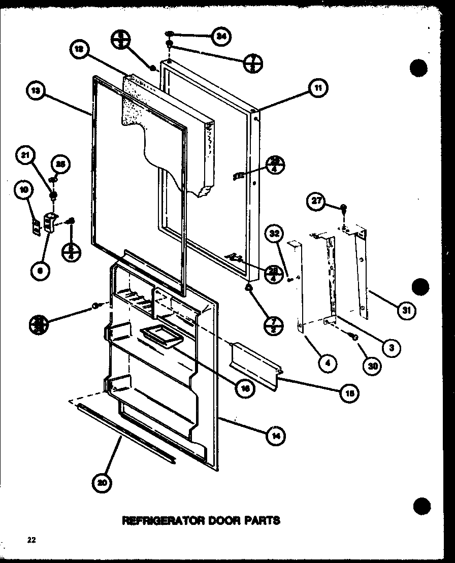 Amana TMI20K-P7803236W refrigerator door parts (tmi18k/p7803233w) (tmi18k/p7803234w) diagram