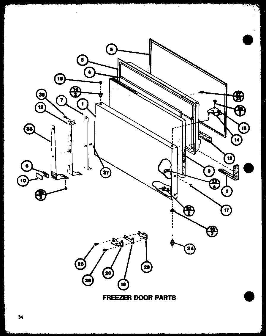 Amana TMI20K-P7803236W freezer door parts (tmi20k/p7803235w) (tmi20k/p7803236w) diagram