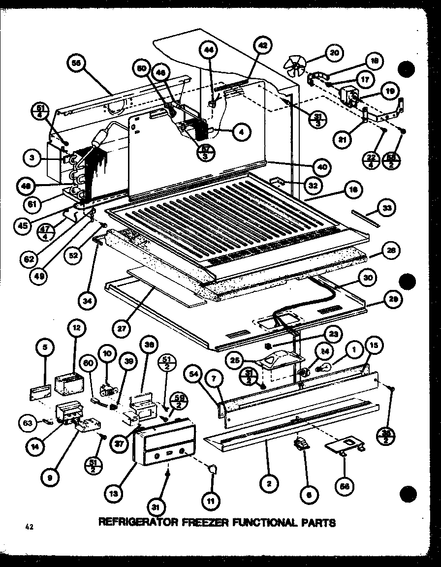 Amana TMI20K-P7803236W refrigerator freezer functional parts (tmi20k/p7803235w) (tmi20k/p7803236w) diagram
