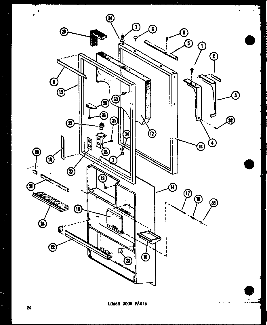 Amana TM18D-P73500-30W lower door parts (tc20d/p73500-29w) (tm20d/p73500-31w) diagram