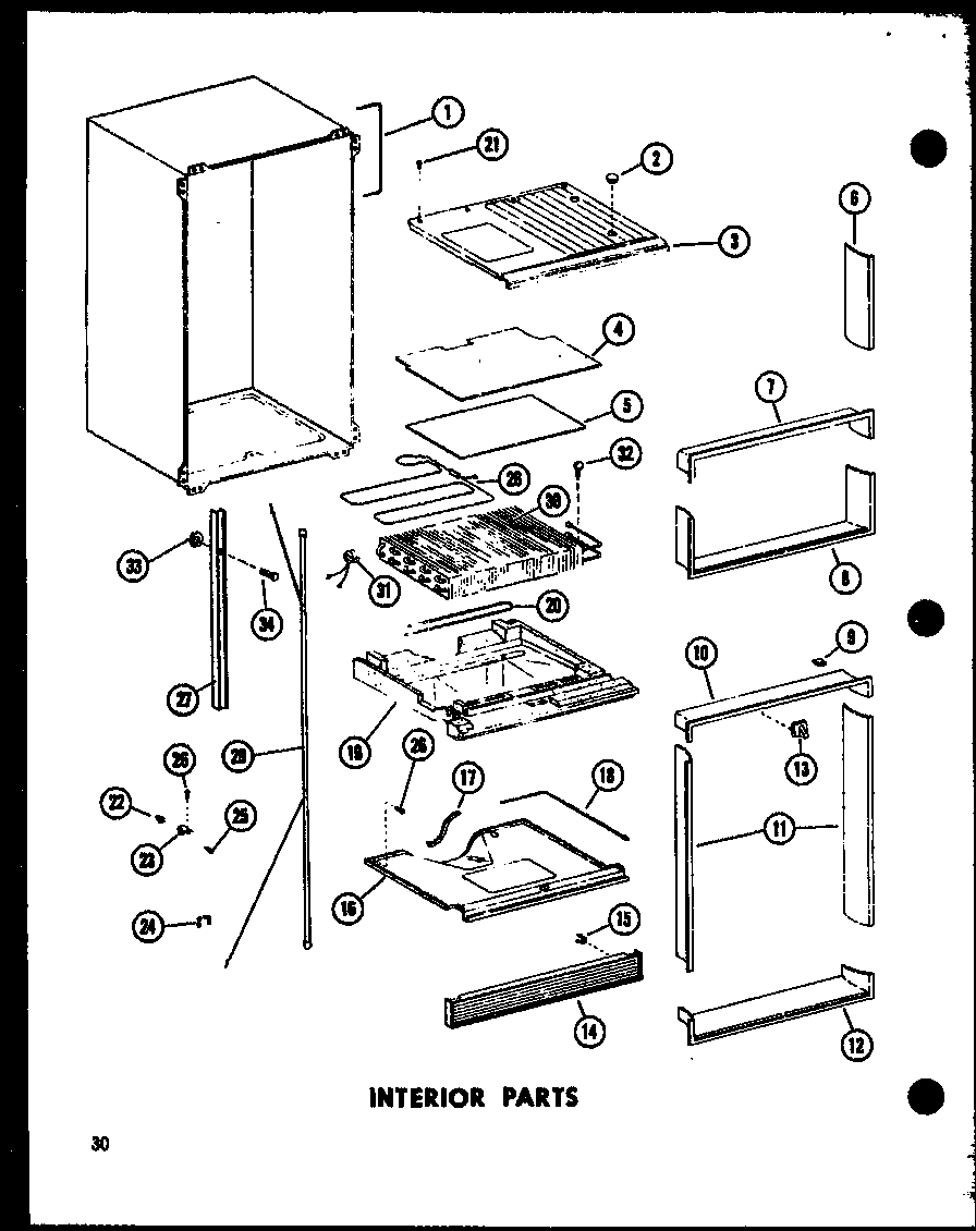 Amana TM18D-P73500-30W interior parts (tc20d/p73500-29w) (tm20d/p73500-31w) diagram