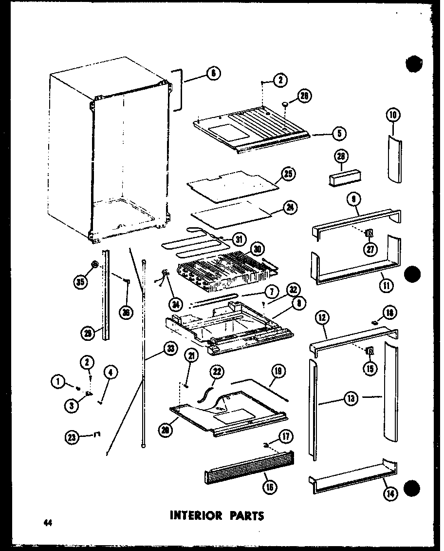 Amana TM18D-P73500-30W interior parts (td23d/p73500-26w) diagram