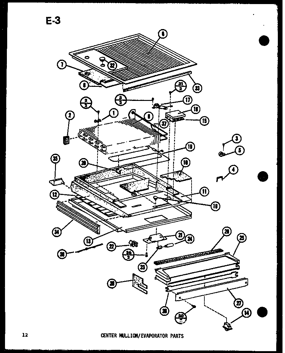 Amana TM14G-C-P75658-8WC center mullion/evaporator parts (tm14g-c/p75658-8wc) (tm14g/p75658-8w) (tm14g-l/p75658-8wl) (tm14g-a/p75658-8wa) (tm14g-g/p75658-8wg) (tm16sp/p75658-7w) (tm16sp-g/p75658-7wg) (tm16sp-a/p75658-7wa) (tm16sp-c/p75658-7wc) (tm16sp-l/p75658-7wl) diagram