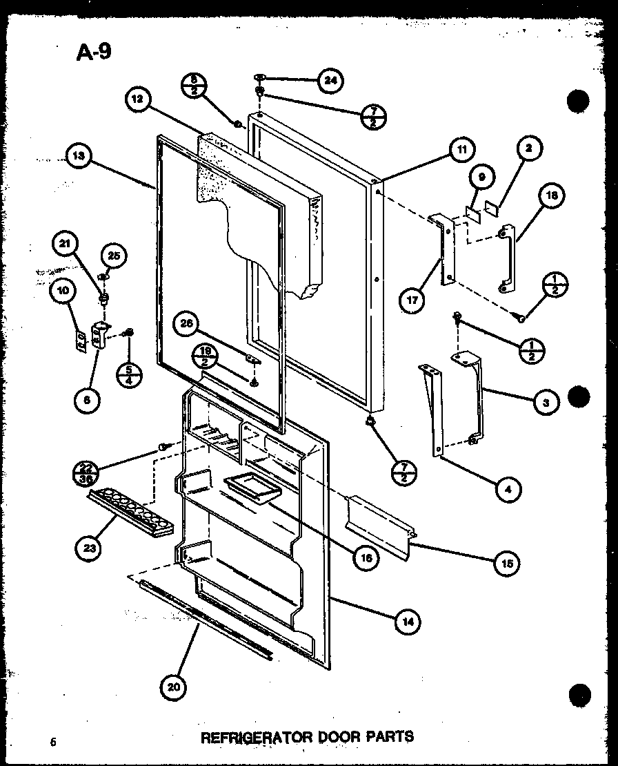 Amana TM16G-P75535-7W refrigerator door parts (tm16g/p75535-7w) (tr16g/p75535-8w) diagram