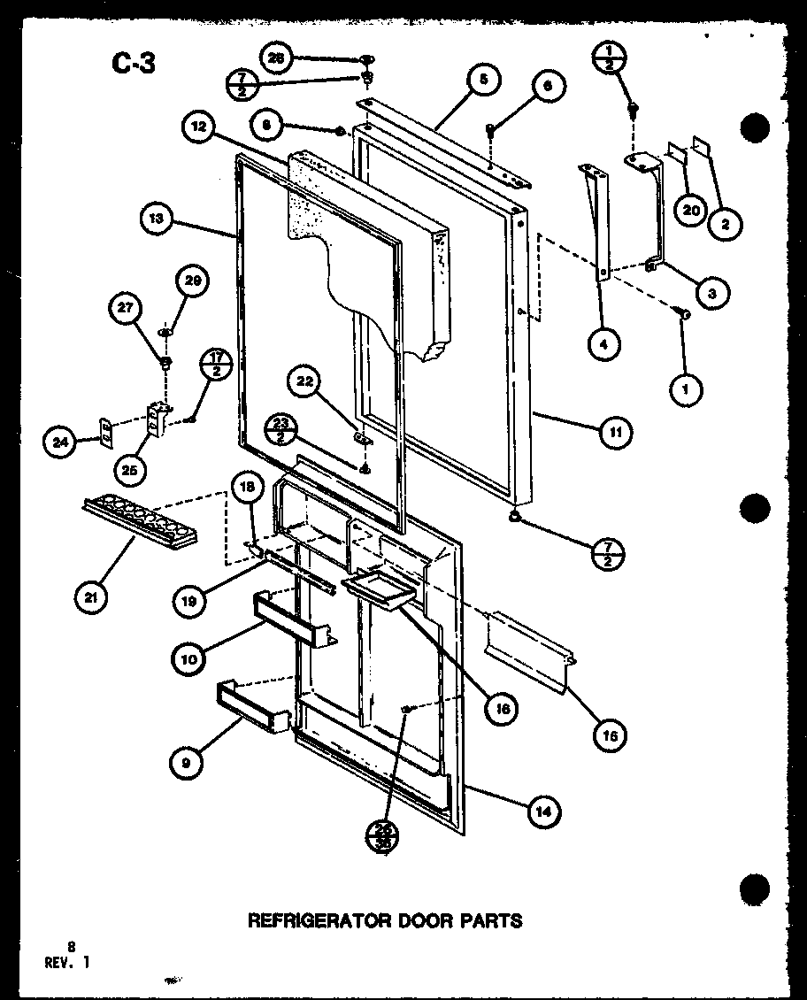 Amana TM20G-P75535-17W refrigerator door parts (tc20g/p75535-15w) (tc20g/p756512-11w) diagram