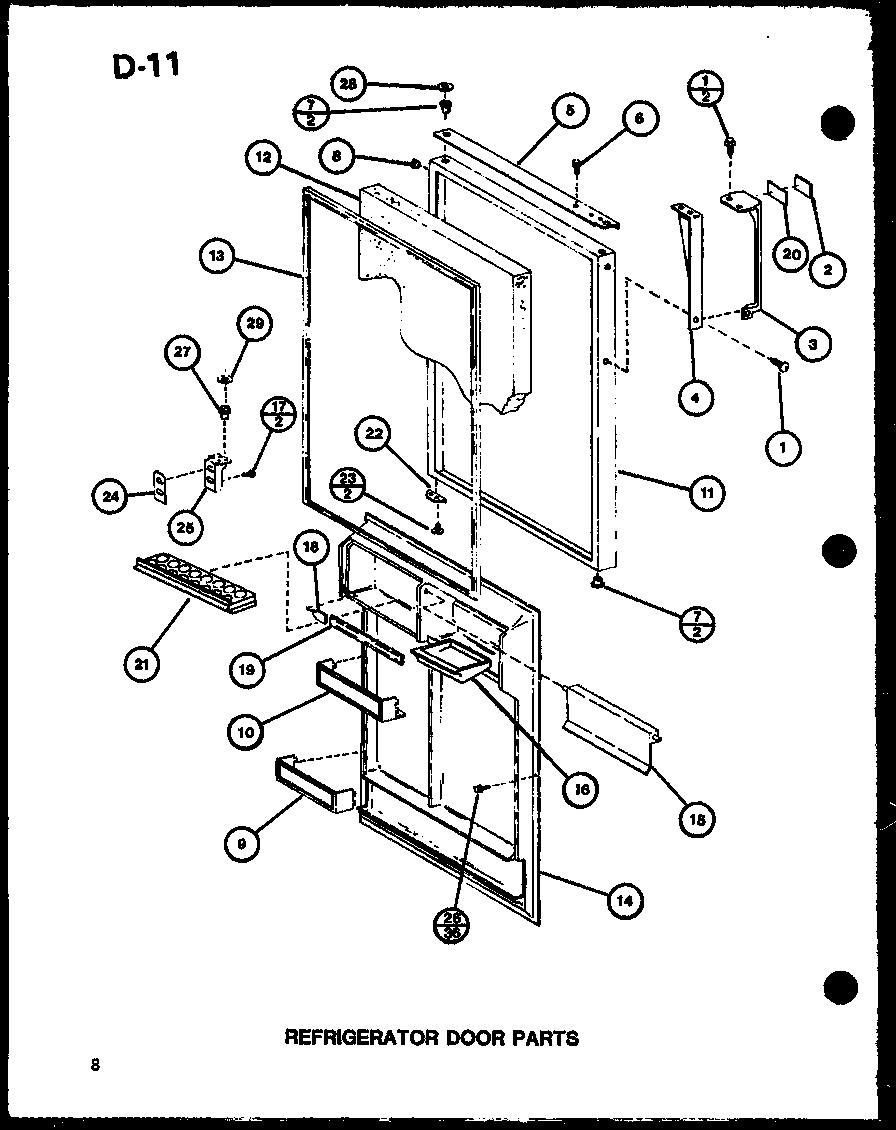 Amana TC18G-P76512-5W refrigerator door parts (tc18g/p76512-5w) diagram