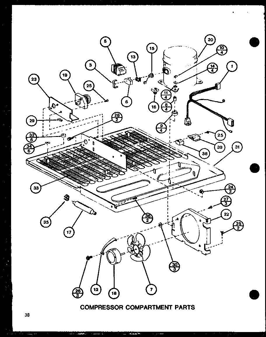 Amana TM18G-P76512-15W compressor compartment parts (tm20g/p76512-19w) (tm20g/p76512-20w) diagram