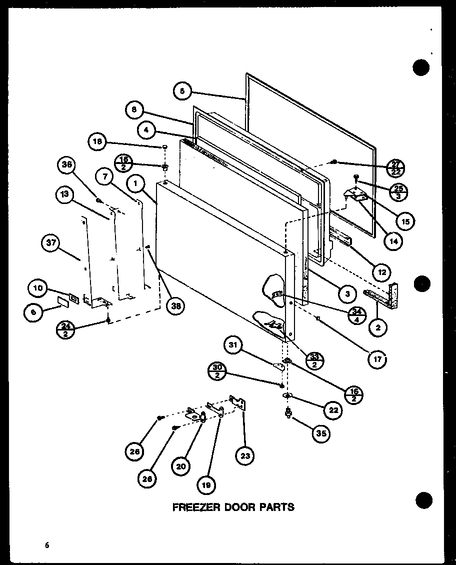 Amana TLI18J-P7739006W freezer door parts (tl18j/p7739006w) (tli18j/p7739007w) diagram