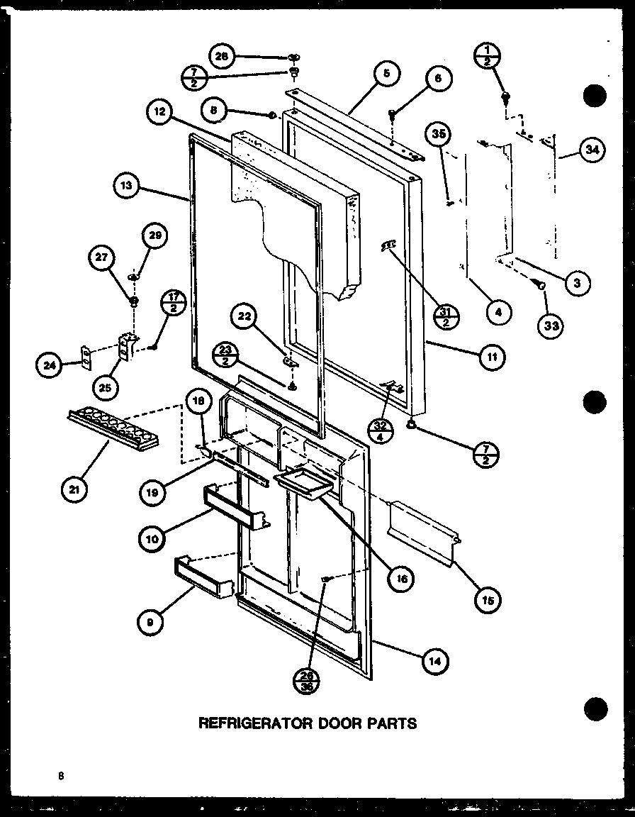Amana TLI18J-P7739006W refrigerator door parts (tli18j/p7739007w) (tli18j/p7739006w) diagram