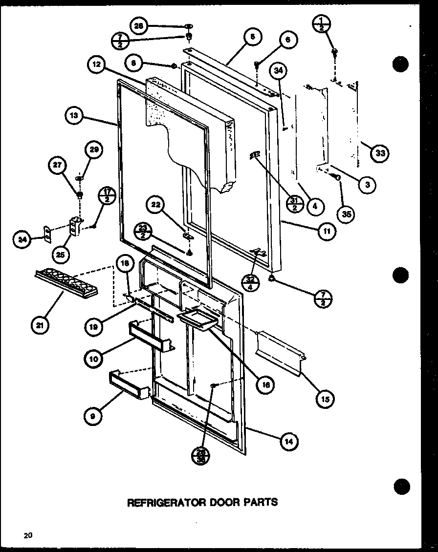 Amana TLI18J-P7739006W refrigerator door parts (tl20j/p7739011w) (tli20j/p7739012w) diagram