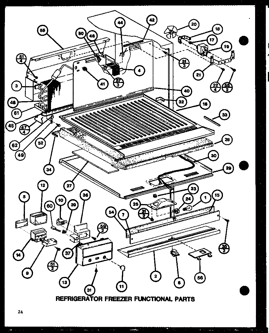 Amana TLI18J-P7739006W refrigerator freezer functional parts (tl20j/p7739011w) (tli20j/p7739012w) diagram