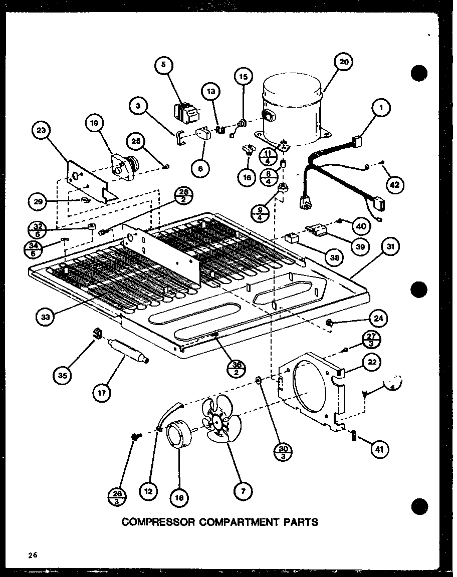 Amana TLI18J-P7739006W compressor compartment parts (tl20j/p7739011w) (tli20j/p7739012w) diagram
