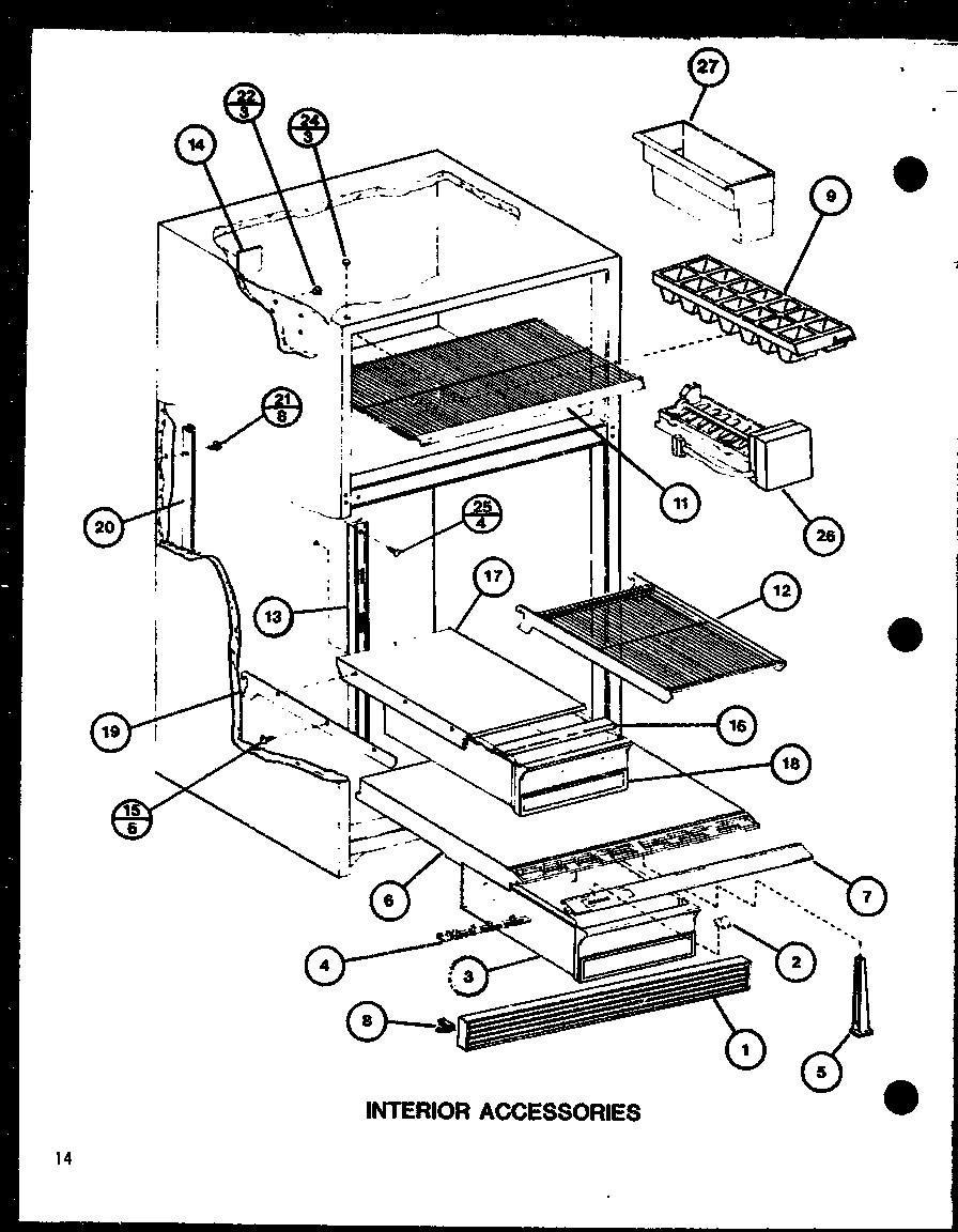 Amana TR18J-P7739004W interior accessories (tr16j/p7739002w) diagram