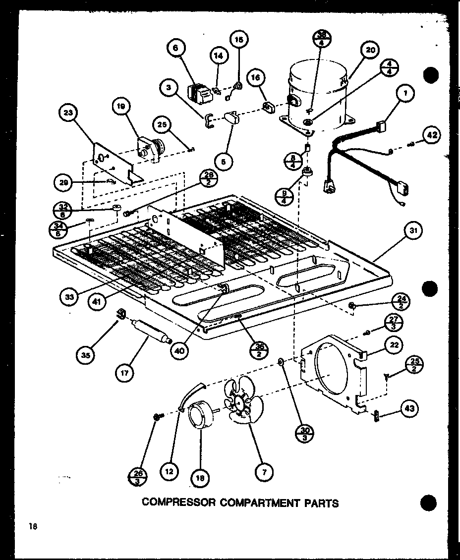 Amana TR18J-P7739004W compressor compartment parts (tm16j/p7739001w) (tr16j/p7739002w) diagram