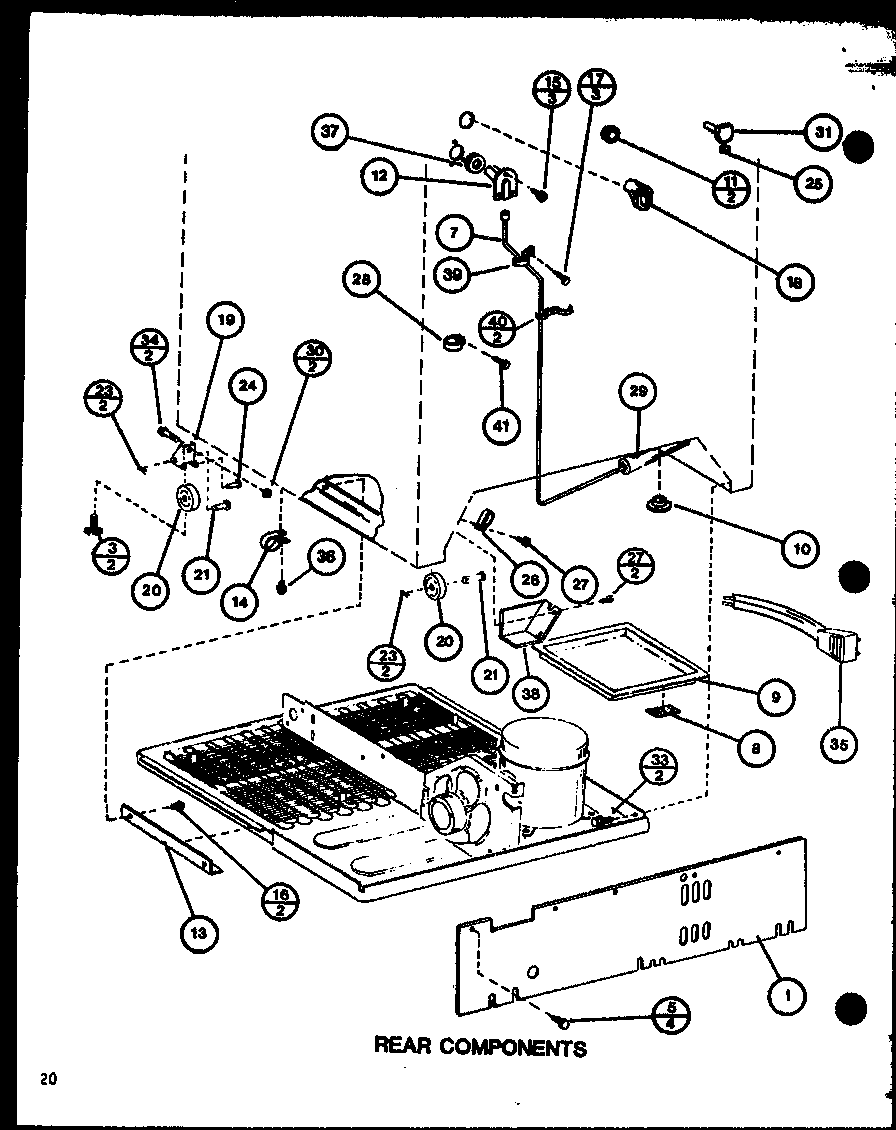 Amana TR18J-P7739004W rear components (tm16j/p7739001w) (tr16j/p7739002w) diagram
