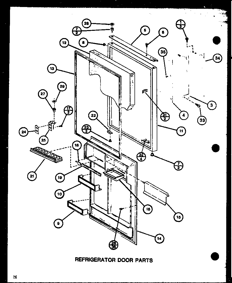 Amana TR18J-P7739004W refrigerator door parts (tc18j/p7739005w) diagram