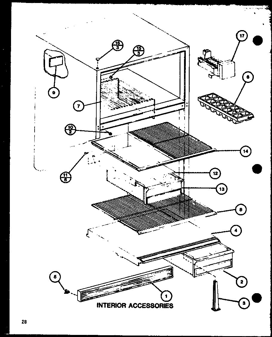 Amana TR18J-P7739004W interior accessories (tm18j/p7739003w) diagram