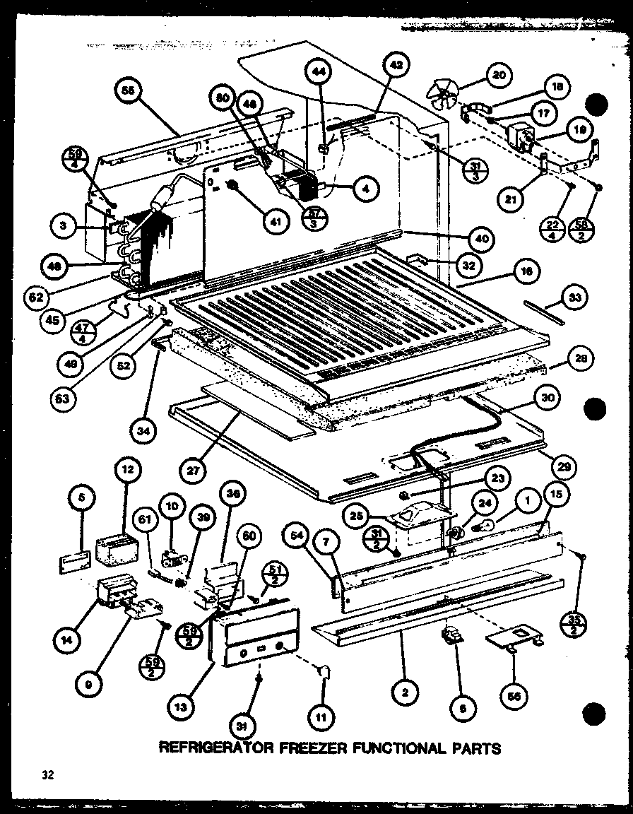 Amana TR18J-P7739004W refrigerator freezer functional parts (tm18j/p7739003w) (tr18j/p7739004w) (tc18j/p7739005w) diagram