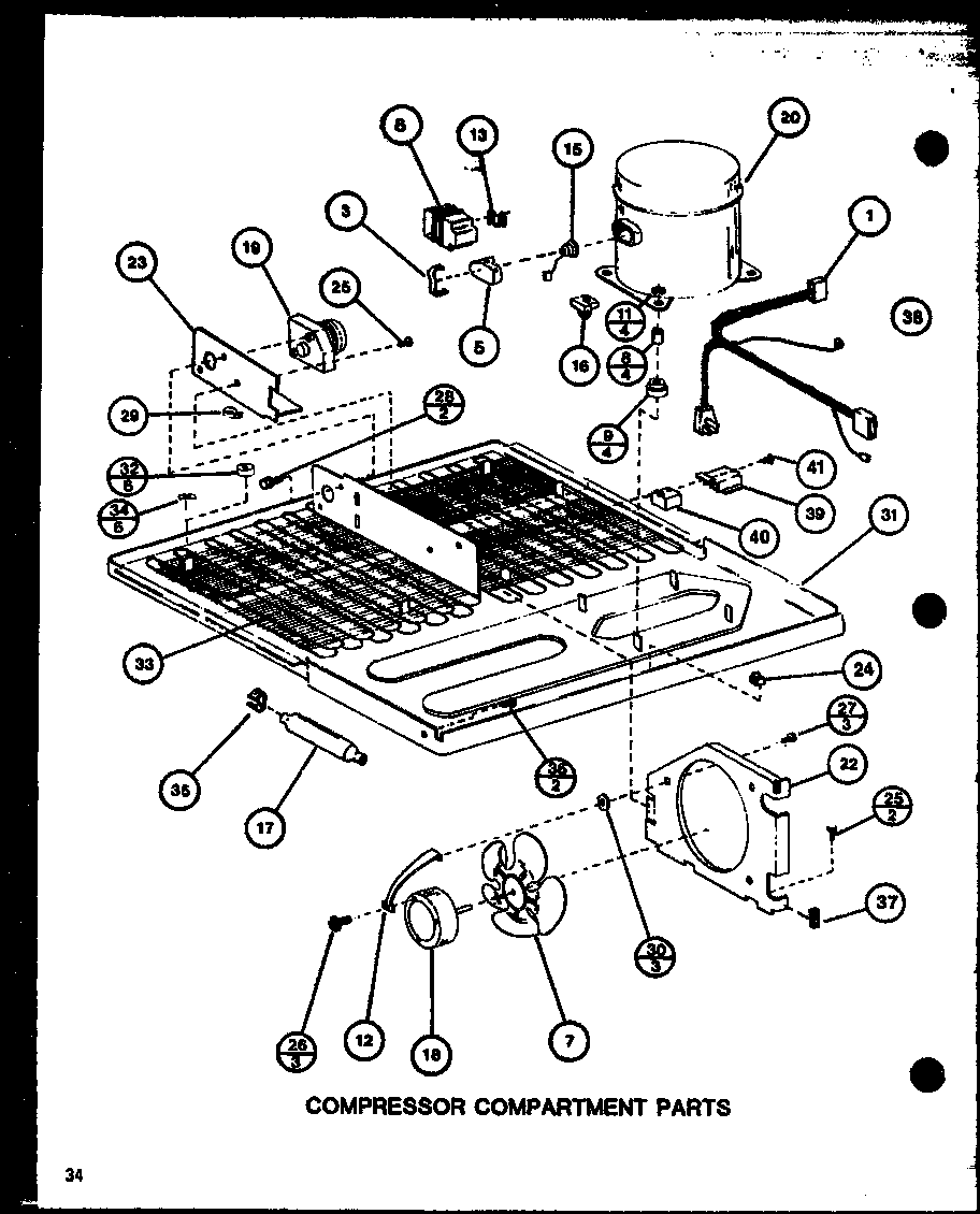 Amana TR18J-P7739004W compressor compartment parts (tm18j/p7739003w) (tr18j/p7739004w) (tc18j/p7739005w) diagram