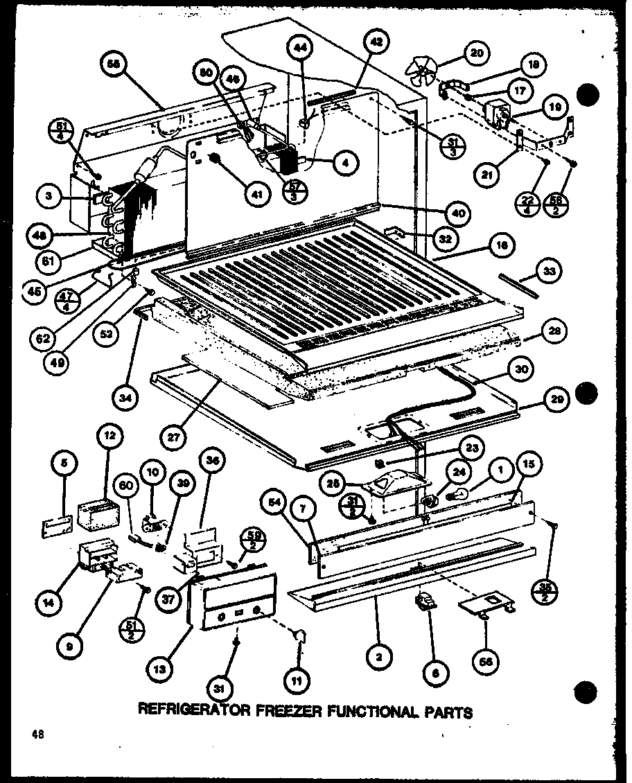 Amana TR18J-P7739004W refrigerator freezer functional parts (tm20j/p7739008w) (tr20j/p7739009w) (tc20j/p7739010w) diagram