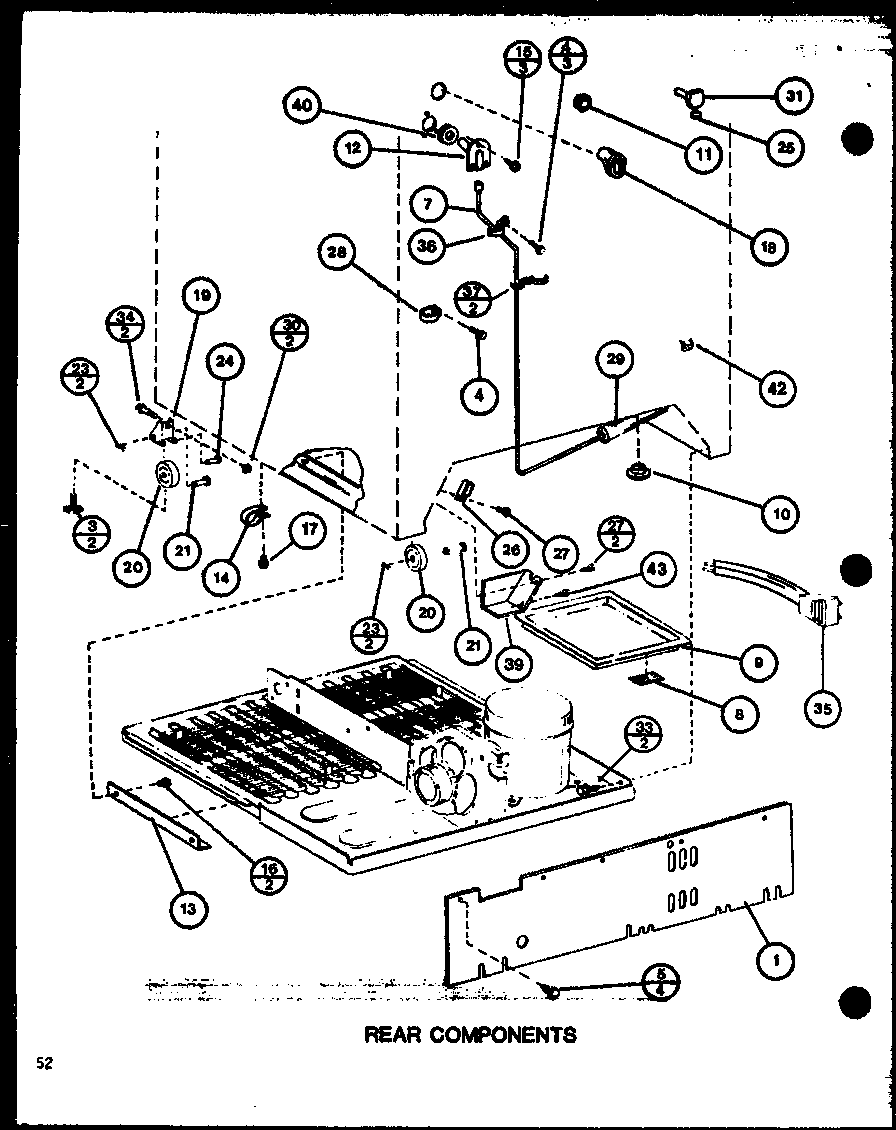 Amana TR18J-P7739004W rear components (tm20j/p7739008w) (tr20j/p7739009w) (tc20j/p7739010w) diagram