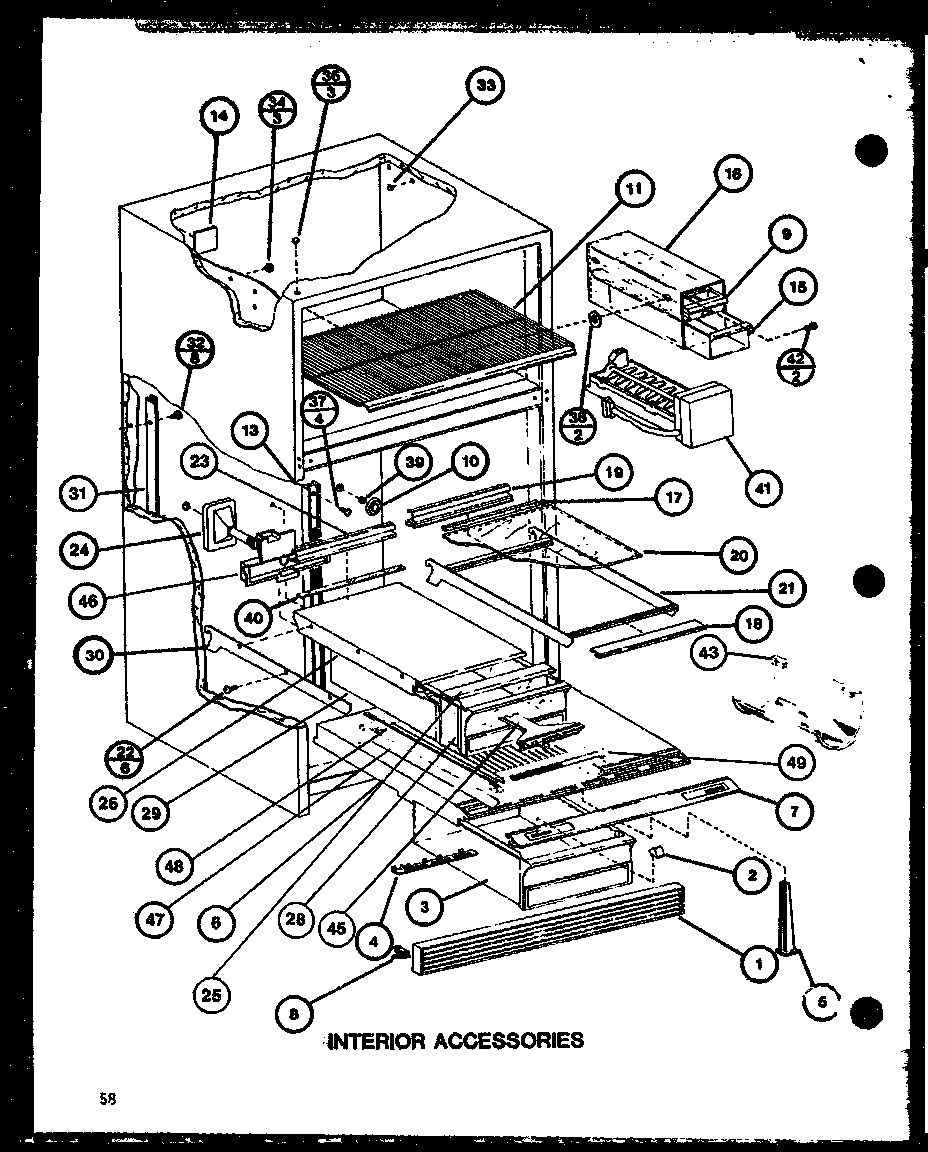 Amana TR18J-P7739004W interior accessories (tc22j/p7739013w) (trg22j/p7739014w) diagram