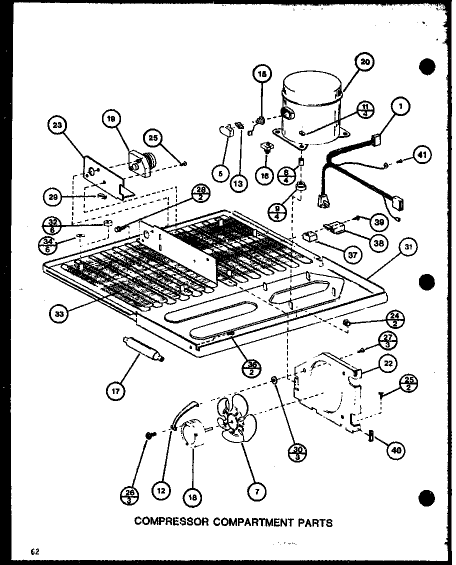 Amana TR18J-P7739004W compressor compartment parts (tc22j/p7739013w) (trg22j/p7739014w) diagram