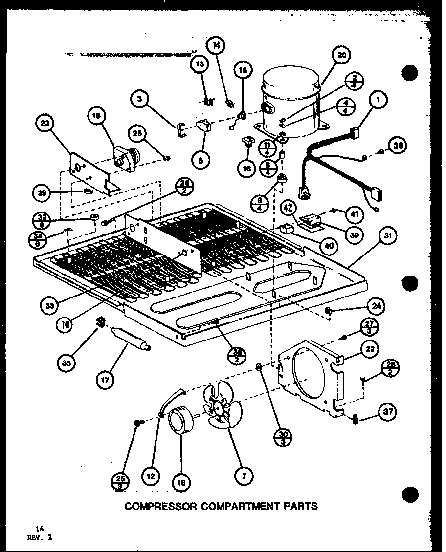 Amana TL18K-P7803222W compressor compartment parts (tl18k/p7803221w) (tl18k/p7803222w) (tli18k/p7803223w) (tli18k/p7803224w) (tli18k/p7803245w) (tli18k/p7803246w) diagram