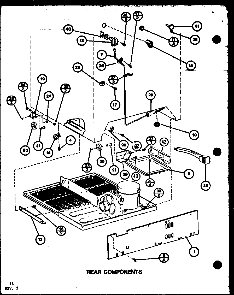 Amana TL18K-P7803222W rear components (tl18k/p7803221w) (tl18k/p7803222w) (tli18k/p7803223w) (tli18k/p7803224w) (tli18k/p7803245w) (tli18k/p7803246w) diagram
