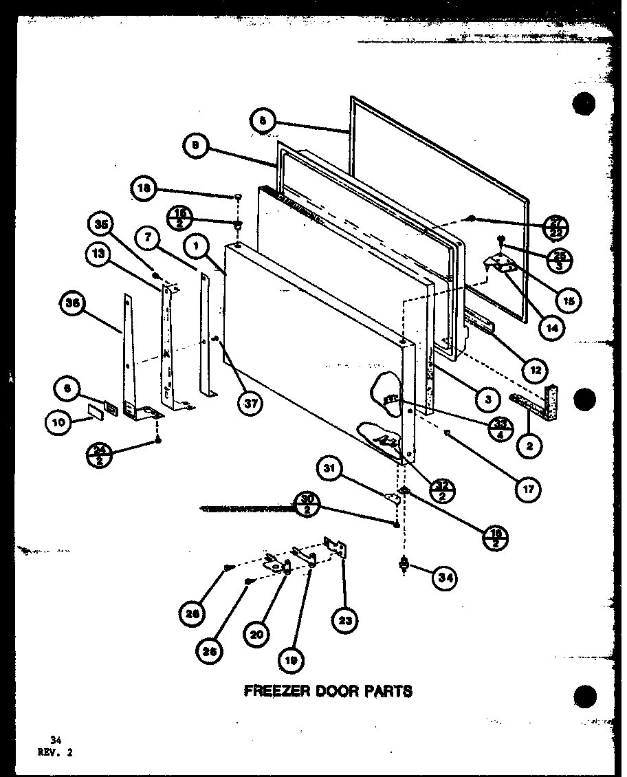 Amana TL18K-P7803222W freezer door parts (tl22k/p7803229w) (tli22k/p7803230w) (tli22k/p7803249w) (tl22k/p7859204w) (tli22k/p7859207w) diagram