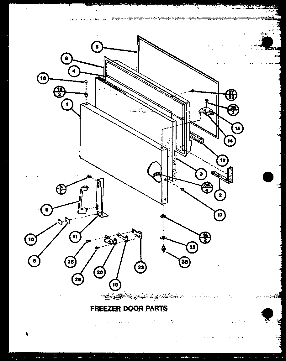 Amana TM18J2-P7791148W freezer door parts diagram