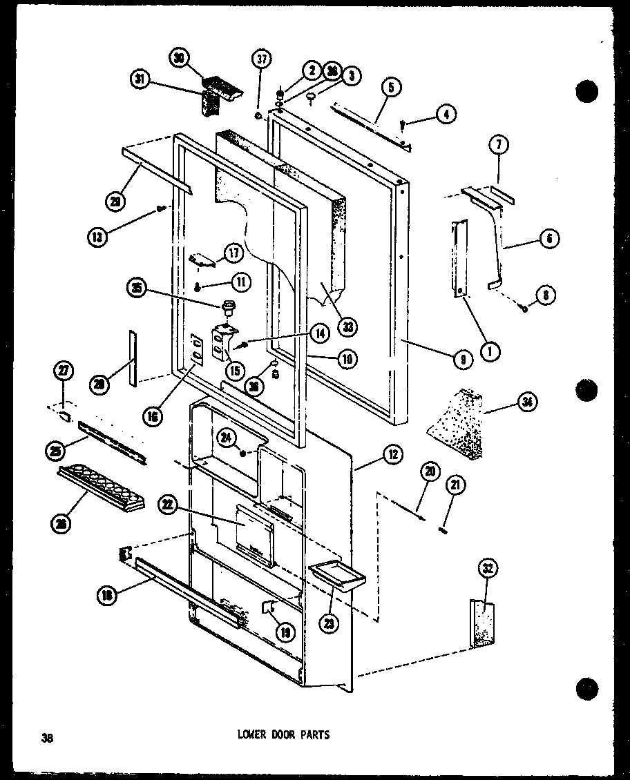 Amana TC18E-G-P74660-14WG lower door parts (td23e-c/p74660-15wc) (td23e/p74660-15w) (td23e-a/p74660-15wa) (td23e-l/p74660-15wl) (td23e-g/p74660-15wg) diagram