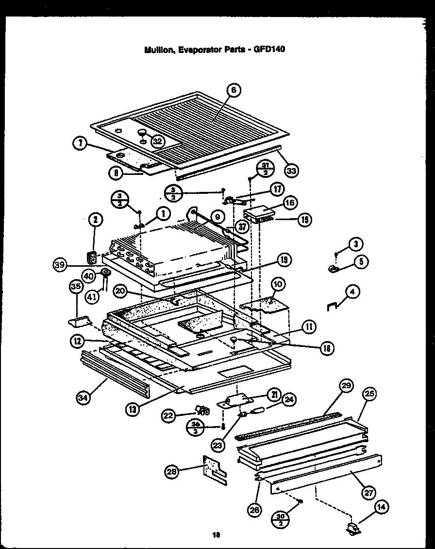 Caloric GFD160 mullion (gfd140) diagram