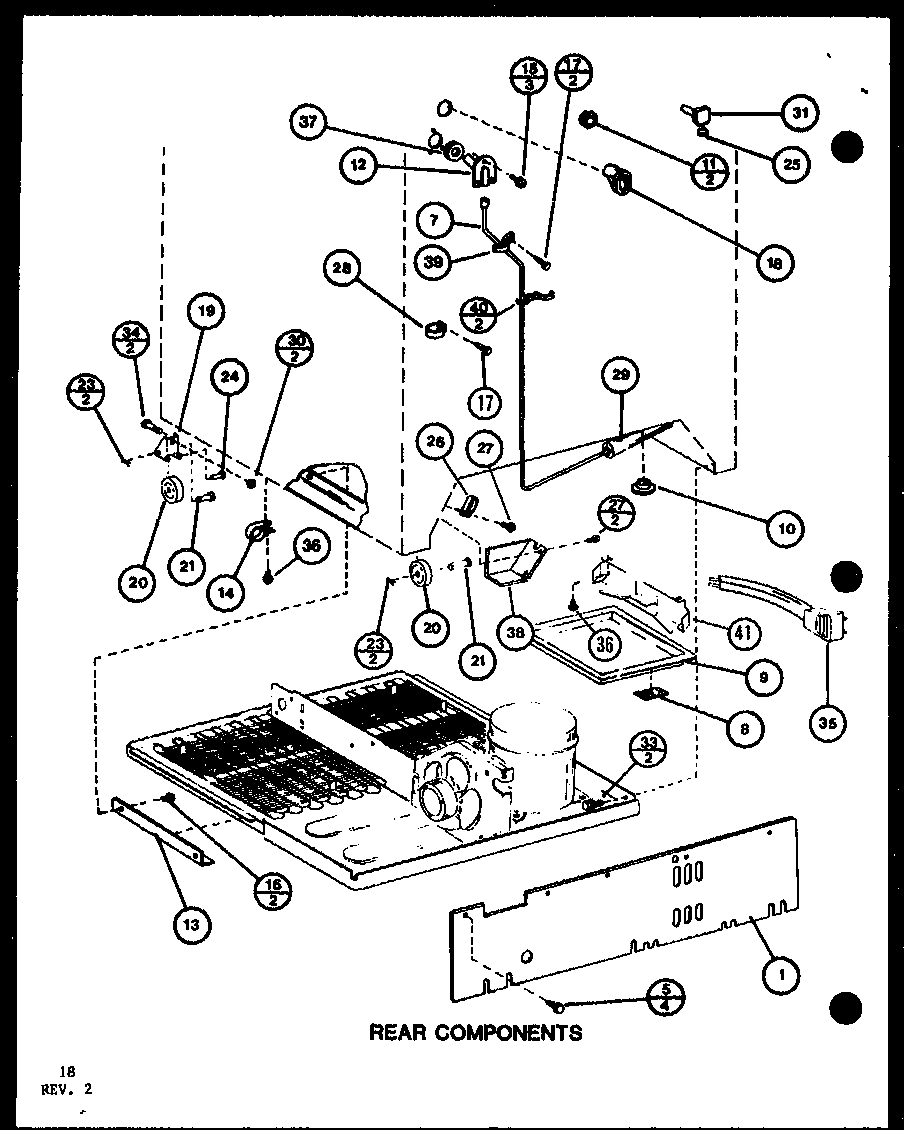 Amana TR18K-P7791126W rear components (tr16k/p7791122w) (tr16k/p7791123w) (tri16k/p7791124w) (tri16k/p7791125w) (tri16k/p7803237w) (tri16k/p7803238w) diagram