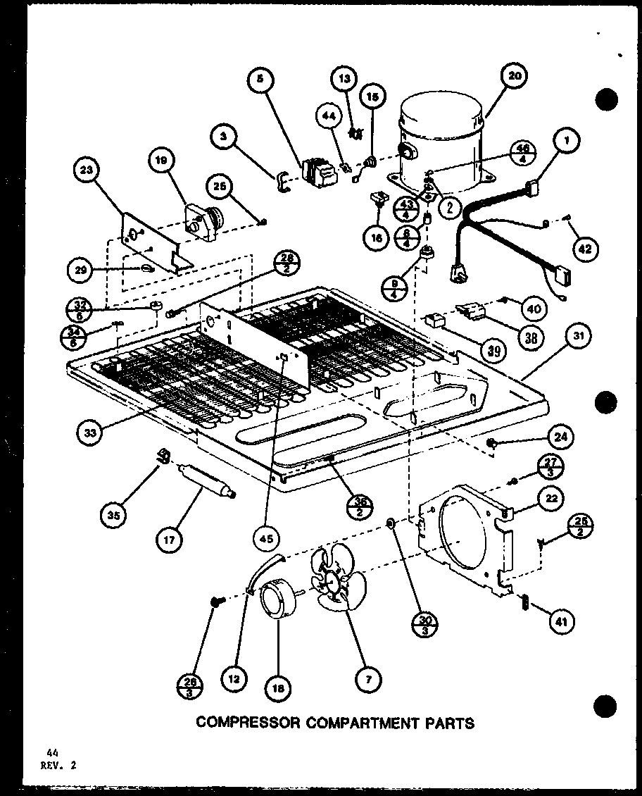 Amana TR18K-P7791126W compressor compartment parts (tr20k/p7791130w) (tr20k/p7791131w) (tri20k/p7791132w) (tri20k/p7791133w) diagram
